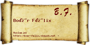 Boér Félix névjegykártya